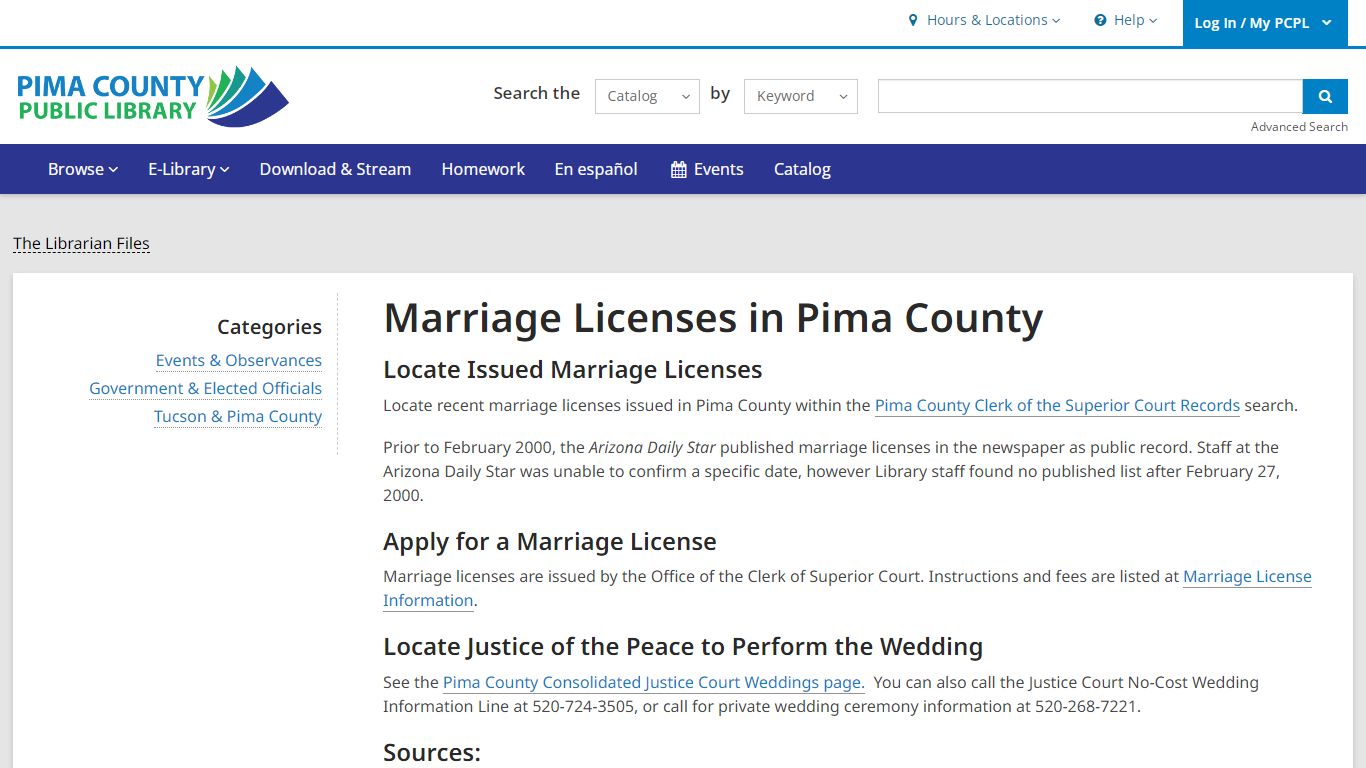 Marriage Licenses in Pima County | Pima County Public Library